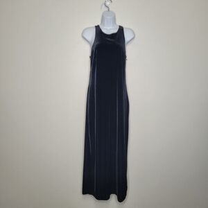 Vintage 90s velvet black vamp goth whimsigoth witchy prom cross strap dress 10